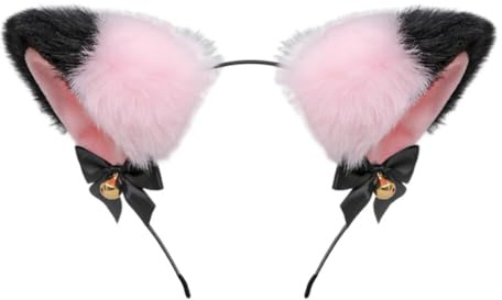 Haarband Plüsch Ohren Tiara Glockenanhänger Japanisches Unisex-Accessoire