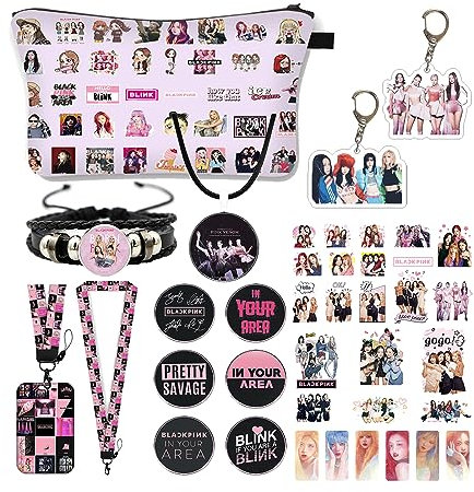 Blackpink Ensemble de trousses de maquillage pour femme et fille, Blackpink Merchandise, Rose, m, Fashion
