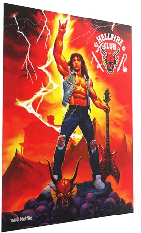 Gamegenic, Stranger Things – Hellfire Club Art Sleeves Eddie Munson | 50 Art Hüllen pro Packung, Hüllengröße: 66 x 92 mm, Kartengröße bis zu 64 x 90 mm, Sleeve Code: Gray