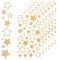 6 Blatt Stern Aufkleber,252 Stück Glitzer Stern Sticker,Star-Etiketten Dekorative Aufkleber,Stern Aufkleber Selbstklebend zum Basteln,für DIY Weihnachten Deko Weihnachtskarten,Bastelarbeiten(Gold)