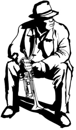 Wandtattoo „Jazz Jazzman“, Musiker, Kunstdekor, Schlafzimmer, Musik, Vinyl, Wandkunst, Wandaufkleber, Männer, Höhlentapete, klein – 42x73cm