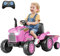 Maxmass 12V Kids Ride on Tractor, Battery Powered Electric Car with Detachable Trailer, Remote Control, Wireless Connection, USB, Music, Electric Construction Vehicle for Age 3+ (Pink)