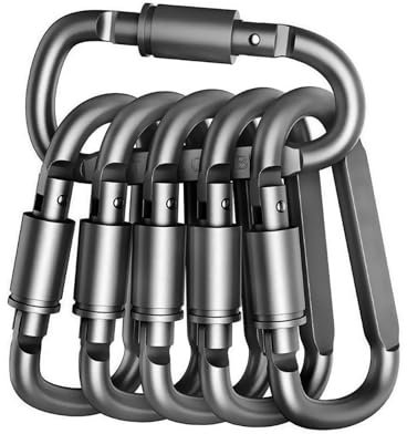 6X Heavy Duty Carabiner Clip Hook D-Ring Screw Lock – The Ultimate Outdoor Rock Buckle for All Your Adventures