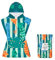 Dock & Bay Poncho mit Kapuze - Für Kinder - Super saugfähig, schnell trockend - Inklusive Tasche - Cabana - Karma Chameleon, Medium (Age 7-10)