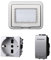 Kit Placca Scatola 503 Premontato IP55, 3 Moduli Presa Schuko 10/16A + Interruttore, Compatibile Con Bticino Living, Colore Grigio, Placca Stagna Idrobox Incasso Da Esterno