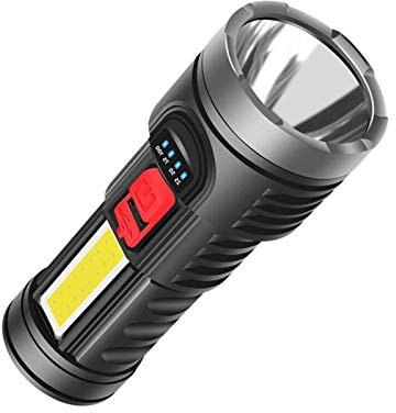 MISTPURE Linterna Recargable, Linterna Profesional de 1500 lúmenes Altos, batería de 1500 mAh incluida, for Senderismo, Camping y Caza