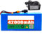 48V 42Ah 13S3P Ebike Battery for 1500W 750W 500W 200W Electric Bicycle Scooter Motor Lectric Bike Lithium-Ion Battery Pack with Charger T