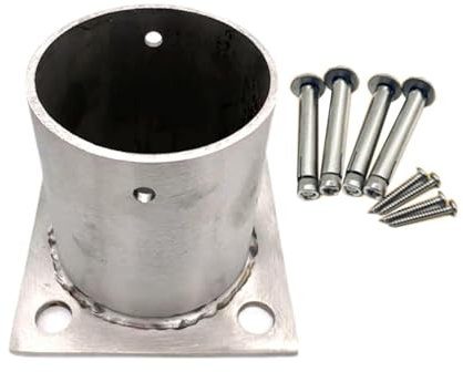 Support/Fixation poteau Support De Poteau Ronde En Acier Inoxydable 304, Ancrage Pour Sol Béton/Bois Extérieur, Kit De Support DIY Pour Boîte Aux Lettres, Pergola, Terrasse, Garde-Corps(Dia 70mm)