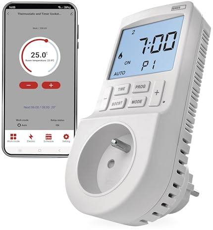 EMOS GoSmart – FRENCH 2 in 1 - Termostato e timer con app – maggiore protezione da contatto – Tipo E French