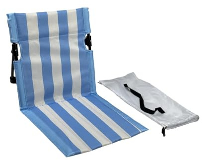 Baoblaze Campingstuhl mit Rückenlehne, klappbarer Strandstuhl inklusive Aufbewahrungstasche für Picknick, Roadtrips, Hof, Blau-weiß Gestreift