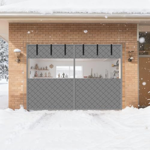 Thermal Door Curtain, Magnetic Garage Door Insulation Curtain for Indoor Outdoor Use Multicolor Multiple Sizes(Grays,W198xH229cm)