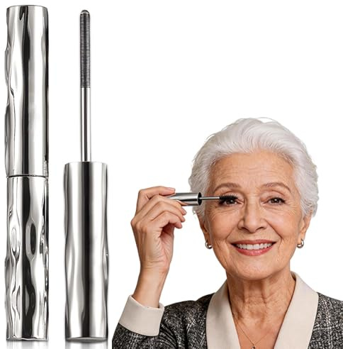 Mascara für ältere Frauen, 2026 Neu Metal Mascara mit Metallbürste, 3D Curling Eyelash Iron, Wasserfest Iron Eye Mas cara Volumengebende Wimperntusche Schnell Trocknend und Wischfest (1PC)