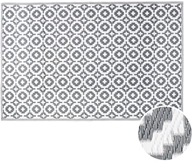 BUTLERS In- & Outdoor-Teppich Mosaik L 150 x B 90cm -Colour Clash- Balkonteppich wetterfest und waschbar | auch für Küche, Bad oder Flur