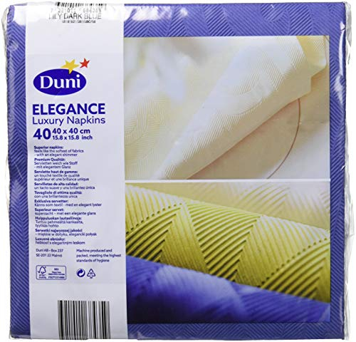 Duni 168435 (1) Eleganz Abendessen Servietten, groß, 40 cm x 40 cm, dunkelblau (40 Stück)