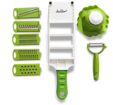 5 in 1 Handheld Vegetable Slicer & Grater - with Mandolin Blade & Peeler, All-in-one, Shredder, Grater, Zester and More - from Jean Patrique