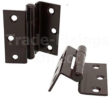 1 x Pair - 63mm x 58mm Brown Powder Coated STORMPROOF Casement Hinges REBATED CRANKED - 434077