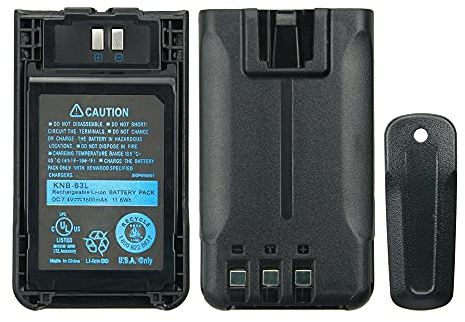 Batterie de Remplacement 7.4V 1600mAh KNB-63L pour Kenwood TH-K20A TH-K20E TH-K40A TK-2000 TK-3501 TK-U100 Radios bidirectionnelles Li-ION Batterie avec Clip de Ceinture