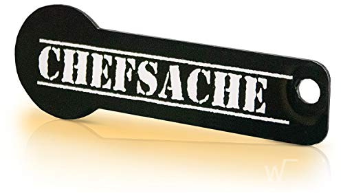 Einkaufswagenlöser Chefsache/Entriegler für Einkaufswagen – inkl. 1 Jahr Schlüsselfundservice/Einkaufswagenchip abziehbar/Einkaufschip zum rausziehen/Schlüsselanhänger Metall / 1 Stück