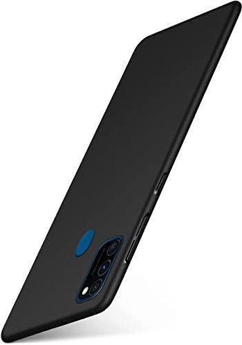 moex Alpha Case für Samsung Galaxy M30s Hülle Ultra Dünn, Schutzhülle mit erhöhtem Kameraschutz, Slim Cover Hardcase Backcover, Dünnste Handyhülle Minimalistisch, Matt Schwarz