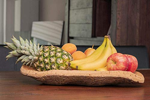 Obstschale aus Naturkorkrinde, ca. 50 cm lang, für Küche und Deko | Schale aus 100 % portugiesischem Naturkork ohne chemische Zusätze, auch zur Aufbewahrung von Schlüsseln und Geldbörse
