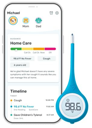 Kinsa QuickCare Smart Digital Thermometer, FDA Cleared