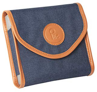 PLIC CARE - Pilulier semainier jumbo - Pochette de rangement en toile bleu - 7 jours - Matin Midi Soir Nuit - Grands compartiments