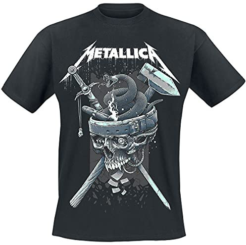 Metallica Skull Moth Männer T-Shirt schwarz S 100% Baumwolle Band-Merch, Bands, Totenköpfe