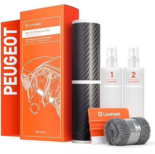 Luxshield Car Door Sill Protectors for Peugeot 2008 II I 2019-2025 - Paint Protection Film for Car Kick Plates Panel Covers Carbon