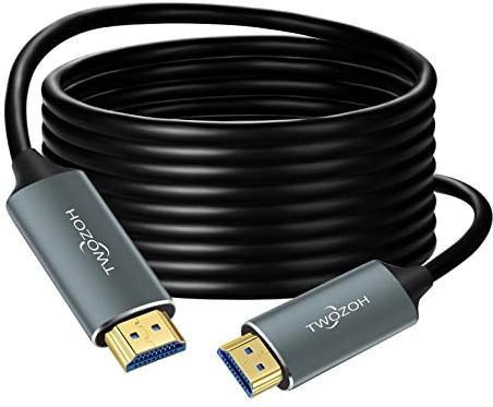 Twozoh HDMI Glasfaser Kabel 20M, HDMI Optisches Kabel 2.0 4K/60Hz (4:4:4 HDR10 HDCP2.2) 1440p 144Hz 18Gbps High Speed UHD Fiber Optic HDMI Kabel