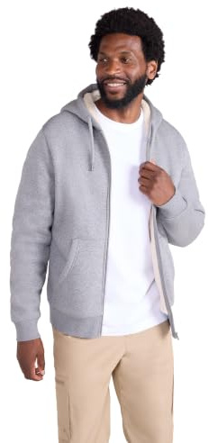 Mountain Warehouse Dalton Kapuzenpulli mit Teddyfellfutter für Herren - Fleecefutter, verstellbare Kapuze, Reißverschluss, Kängurutasche - ideal für Herbst und Winter