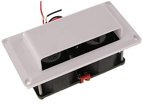 Baceyong Ventilateur d'extraction d'air monté sur Le côté de la Voiture 12V, pour Camping-Car Caravane remorque Grille d'aération - Blanc