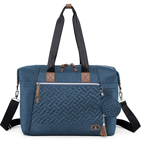 Dikaslon Wickeltasche mit Schnullertasche und Wickelunterlage, Große Reisewindeltasche für Mama und Papa, Multifunktions-Babytasche für Jungen und Mädchen, Marineblau