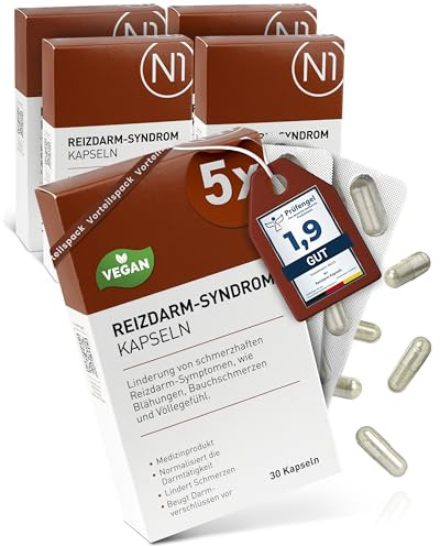 N1 Reizdarm Kapseln 150 St. - [Medizinprodukt] - Lindert Symptome wie Blähungen, Bauchschmerzen & Völlegefühl - Reizdarm Medikamente