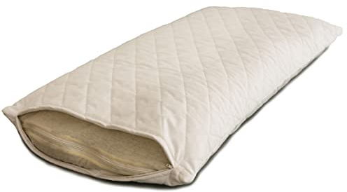 GIRAFFENLAND Bio-Buchweizenkissen 40x80cm Steppware weiß, Kopfkissen mit Buchweizenschalen Bio - mit zusätzlichem Bio-Inlett