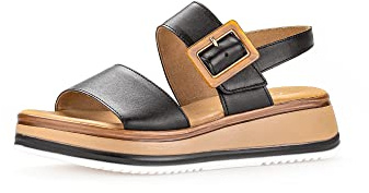 Gabor Damen Riemchensandalen | Frauen Sandalen | Moderate Mehrweite (G) | Sandaletten | Sommersandalen | flach | schwarz (LDS) | 41 EU - 7.5 UK
