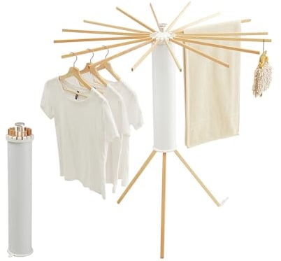 JOOM Trípode de Secado de Ropa, Estante portátil y Plegable, Ahorro de Espacio, Estante de Secado de Ropa, Estante de Secado de ropaje, Plegable, balcón, Dormitorio, hogar, Madera