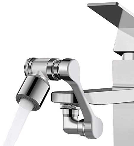 Drehbarer Wasserhahn Aufsatz Verlängerung mit Filterelement, 1080 Grad Multifunktionaler Verlängerungshahn Rotierender Wasserhahn, Schwenkbarer Faucet Extender für Bad Küche