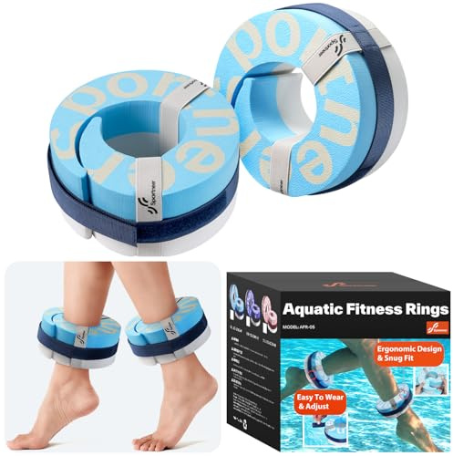 Foam Aquatic Cuffs Exercise Equipment: Sportneer Water Aerobics Float Ring with Adjustable Webbing Pool Exercise Workout Set Water Ankle Ring