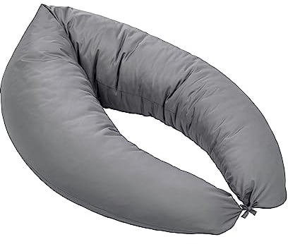 XDREAM XXL Stillkissen mit anschmiegsamen Mikrofaserbezug | waschbares Lagerungskissen und Seitenschläferkissen mit Bändern zum Knoten | Öko-Tex Zertifiziert | 190 x 40 cm
