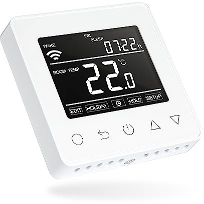 Smart Wifi Electric Underfloor Heating Thermostat App Controlled 16Amp Under Floor Heating Control White With Floor Sensor