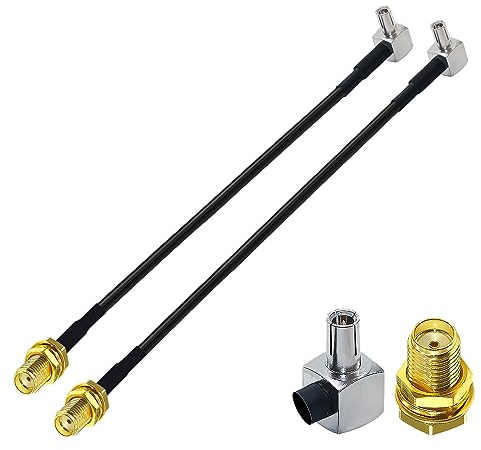 TUOLNK Cavo SMA a TS9 RG174 Cavo SMA femmina a TS9 maschio ad angolo retto,cavo adattatore da TS9 a SMA Cavo prolunga TS9 maschio a SMA femmina 6 pollici/15 cm 2 pezzi per antenna 2G 3G 4G LTE UMTS