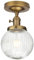 Yosoan Industrial Loft Bar Ribbed Glass Pendant Ceiling Light,Globe Ceiling Pendant Light Fitting for Kitchen Bedroom Living Room (Antique)