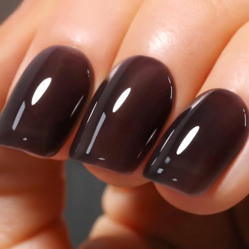 Imtiti Gelee Schwarzer Gel-Nagellack, Nude Black Gel Polish Translucent Color UV/LED Soak Off Nali Polish für Winter und Frühling 1Pcs 15ml