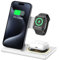 Aimtel 3 in 1 Foldable Charging Station Compatible for Apple Watch 10/Ultra 2/9/8/7/6/SE,Fast Wireless Charger Travel&NightLight for iPhone 16/16 Pro/16 Pro Max/16 Plus/15/14/13/12,Air Pods Pro/4/3/2