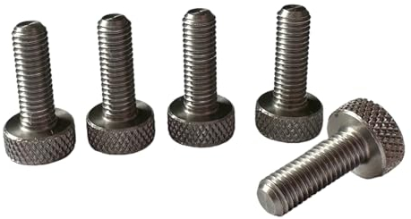 Precisiongeek - Tornillos moleteados con cabeza plana, 10 mm de diámetro (5, acero inoxidable, M5 x 15 mm)