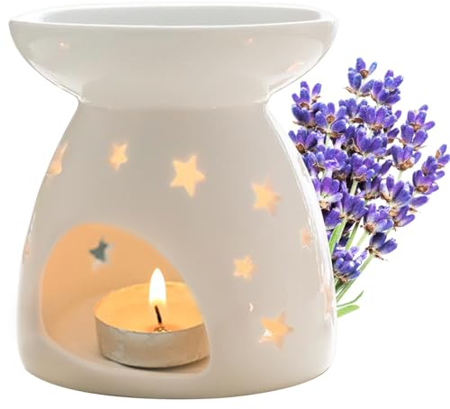 YHSKJCD Bruciatore di Oli Essenziali, Brucia Essenze Ceramica, Aroma Lamp Porcellana Decorazione, Diffusore di Oli Essenziali per Casa Camera da Letto Decorazione