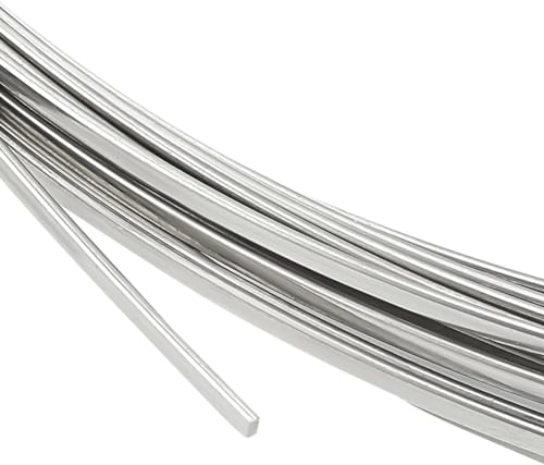 BENECREAT Alambre Plano de Acero Inoxidable 304 de 1 mm, 7 m de Largo y 2 mm, para Manualidades, Creación de Joyas y Marco Con Bisel de Resina