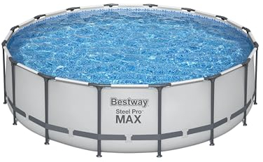 Bestway® Steel Pro MAX™ Ersatz Frame Pool ohne Zubehör Ø 488 x 122 cm, lichtgrau, rund
