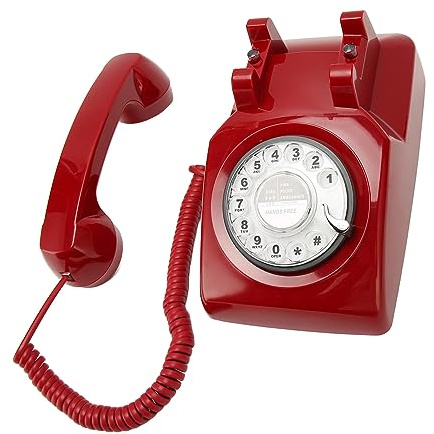 Drehbares Retro-Telefon, Vintage-Festnetztelefon, Antikes Telefon für Haushalt, Büro, Hotel, Altmodisch, mit Drehbarer Wähltastatur für Senioren oder Personen mit
