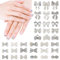 XIHIRCD 33pcs Bow Charms for Nails Silver Alloy Nail Charms 3D Bowknot Nail Charms Y2K for Acrylic Nails, Bow Rhinestone Nail Art DIY Decorations Inlaid Pearls for Girls Women Gift